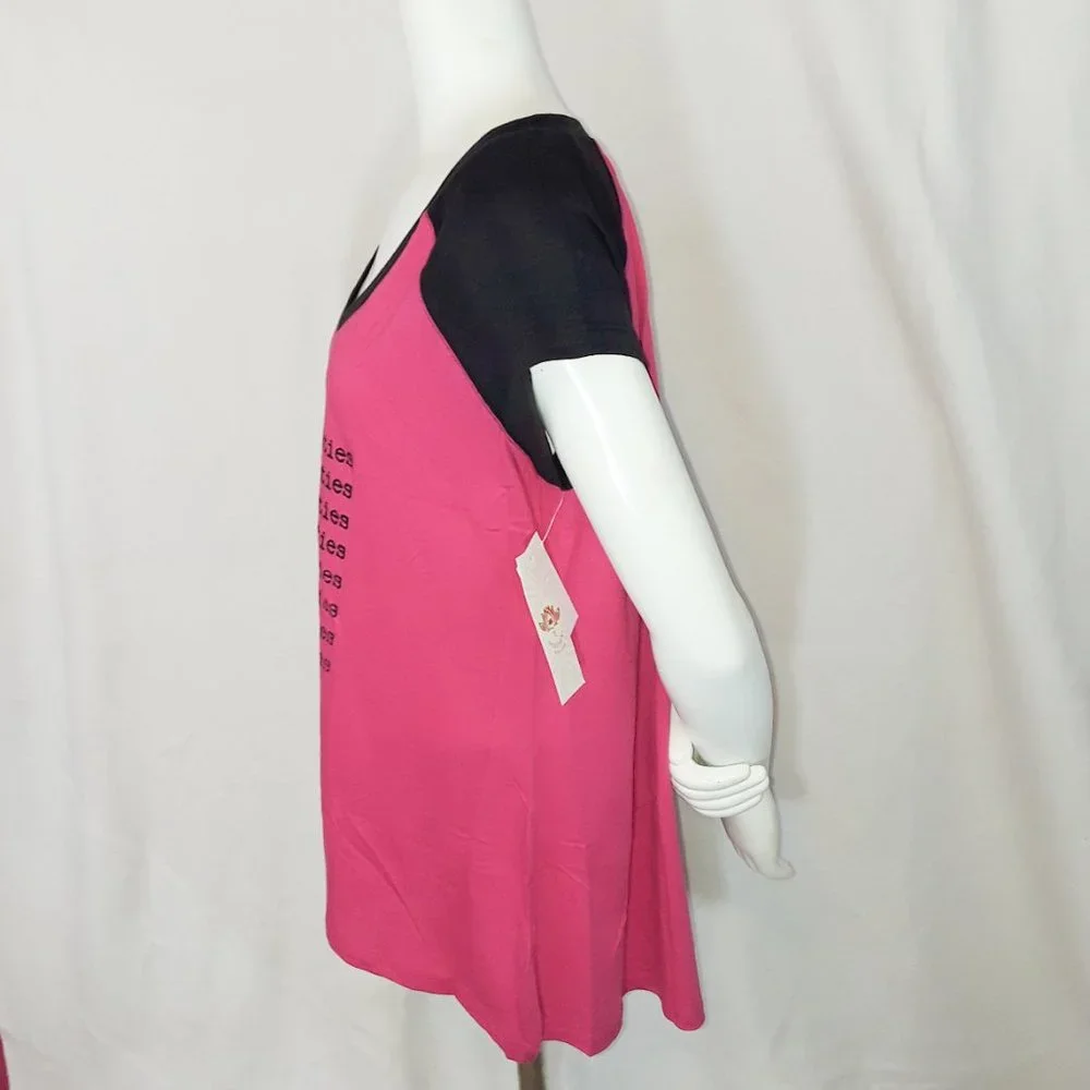 Endless Possibilities Pink Lotus Black & Hot Pink Tee Shirt - Picture 3 of 6